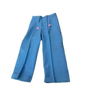 Vintage 40s 50s Boys Blue Pants Sanforized Button Fly 24x21 Workwear Deadstock -
